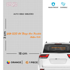 With God All Things Are Possible Christian Vinyl Sticker – Matthew 19:26 Car Decal