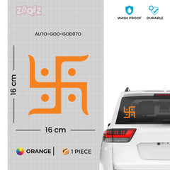 Hindu Swastik Car Sticker – Auspicious Vinyl Decal for Cars, Bikes, Home & Office | Waterproof & Durable