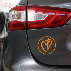 Christian Heart Cross Car Sticker – Jesus Faith Symbol Vinyl Decal for Cars & Bikes | Waterproof Bible Verse Style Sticker