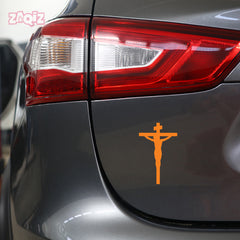 Jesus Crucifix Car Sticker – Christian Cross Vinyl Decal for Cars & Bikes | Waterproof Religious Faith Sticker