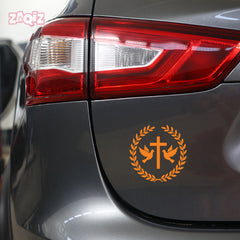 Christian Cross Dove Car Sticker – Double Dove Peace & Faith Vinyl Decal | Waterproof Religious Car & Bike Sticker