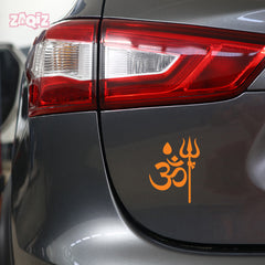 Om Trishul Car Sticker – Mahadev Om Symbol Vinyl Decal for Cars & Bikes | Waterproof Hindu Spiritual Sticker