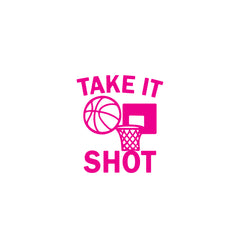 Take It Shot Basketball Car Window Sticker | Motivational Sports Vinyl Decal for Cars & Laptops