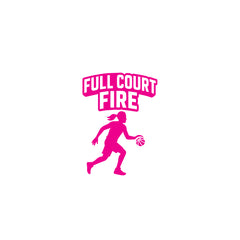 Full Court Fire Basketball Car Window Sticker | Sports Vinyl Decal for Cars & Laptops