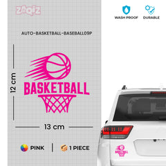 Fast Break Basketball Car Window Sticker | Sports Vinyl Decal for Cars & Laptops