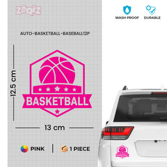 Basketball Badge Car Window Sticker | Premium Sports Vinyl Decal for Cars & Laptops