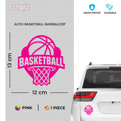 Basketball Hoop Car Window Sticker | Sports Vinyl Decal for Cars, Laptops & Walls