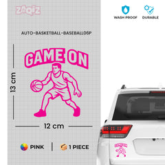 Game On Basketball Player Car Window Sticker | Sports Vinyl Decal for Cars & Laptops