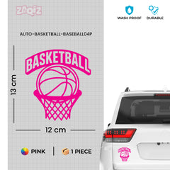 Basketball Rim & Ball Car Window Sticker | Sports Vinyl Decal for Cars, Laptops & Walls