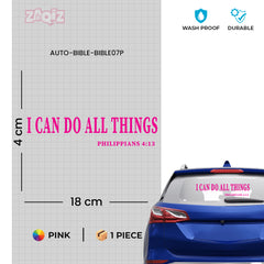 I Can Do All Things Christian Vinyl Sticker – Philippians 4:13 Car Decal