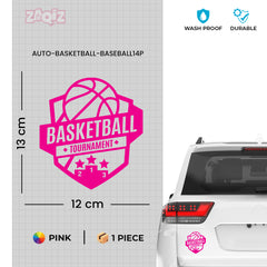 Basketball Tournament Badge Car Window Sticker | Sports Vinyl Decal for Cars & Laptops