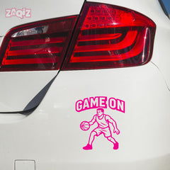Game On Basketball Player Car Window Sticker | Sports Vinyl Decal for Cars & Laptops