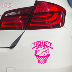 Basketball Rim & Ball Car Window Sticker | Sports Vinyl Decal for Cars, Laptops & Walls