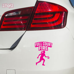Full Court Fire Basketball Car Window Sticker | Sports Vinyl Decal for Cars & Laptops