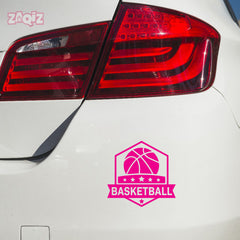Basketball Badge Car Window Sticker | Premium Sports Vinyl Decal for Cars & Laptops