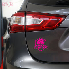 Basketball Badge Car Window Sticker | Premium Sports Vinyl Decal for Cars & Laptops