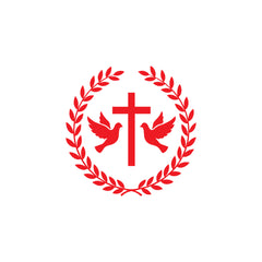 Christian Cross Dove Car Sticker – Double Dove Peace & Faith Vinyl Decal | Waterproof Religious Car & Bike Sticker