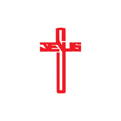 Jesus Cross Car Sticker – Modern Jesus Text Cross Vinyl Decal for Cars & Bikes | Waterproof Christian Faith Sticker