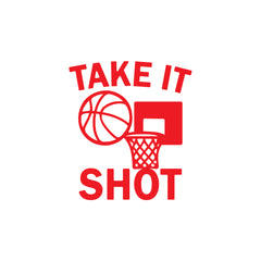 Take It Shot Basketball Car Window Sticker | Motivational Sports Vinyl Decal for Cars & Laptops