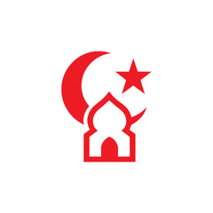 Islamic Mosque Car Sticker – Crescent Moon & Star Vinyl Decal for Cars & Bikes | Waterproof Muslim Faith Sticker