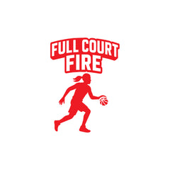 Full Court Fire Basketball Car Window Sticker | Sports Vinyl Decal for Cars & Laptops