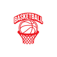 Basketball Rim & Ball Car Window Sticker | Sports Vinyl Decal for Cars, Laptops & Walls