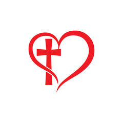 Christian Heart Cross Car Sticker – Jesus Faith Vinyl Decal for Cars & Bikes | Waterproof Religious Sticker