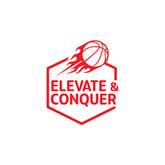 Elevate & Conquer Basketball Car Window Sticker | Motivational Sports Vinyl Decal