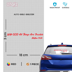 With God All Things Are Possible Christian Vinyl Sticker – Matthew 19:26 Car Decal