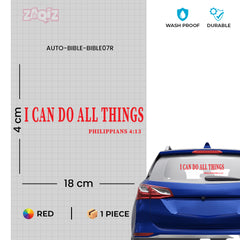 I Can Do All Things Christian Vinyl Sticker – Philippians 4:13 Car Decal
