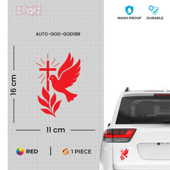 Christian Dove Cross Car Sticker – Holy Spirit & Peace Vinyl Decal for Cars & Bikes | Waterproof Faith Sticker