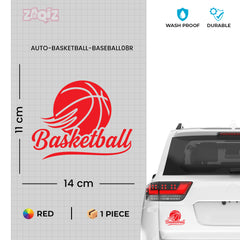 Basketball Script Logo Car Window Sticker | Stylish Sports Vinyl Decal for Cars & Laptops