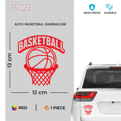 Basketball Rim & Ball Car Window Sticker | Sports Vinyl Decal for Cars, Laptops & Walls