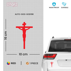 Jesus Crucifix Car Sticker – Christian Cross Vinyl Decal for Cars & Bikes | Waterproof Religious Faith Sticker