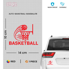 Basketball Swish Car Window Sticker | Sports Vinyl Decal for Cars & Laptops