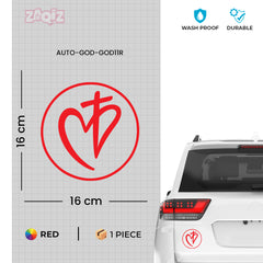 Christian Heart Cross Car Sticker – Jesus Faith Symbol Vinyl Decal for Cars & Bikes | Waterproof Bible Verse Style Sticker