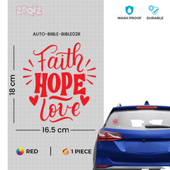 Faith Hope Love Christian Vinyl Sticker – Inspirational Religious Decal for Car & Laptop