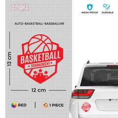 Basketball Tournament Badge Car Window Sticker | Sports Vinyl Decal for Cars & Laptops