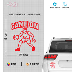 Game On Basketball Player Car Window Sticker | Sports Vinyl Decal for Cars & Laptops