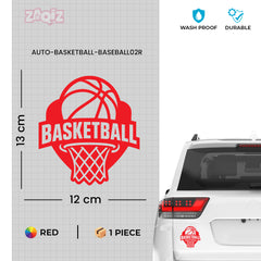 Basketball Hoop Car Window Sticker | Sports Vinyl Decal for Cars, Laptops & Walls