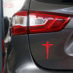 Jesus Crucifix Car Sticker – Christian Cross Vinyl Decal for Cars & Bikes | Waterproof Religious Faith Sticker