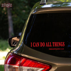 I Can Do All Things Christian Vinyl Sticker – Philippians 4:13 Car Decal