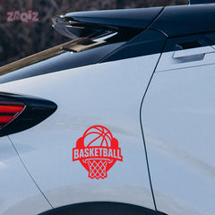 Basketball Hoop Car Window Sticker | Sports Vinyl Decal for Cars, Laptops & Walls