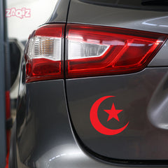 Islamic Crescent Moon Star Car Sticker – Muslim Faith Vinyl Decal for Cars & Bikes | Waterproof Islamic Symbol Sticker