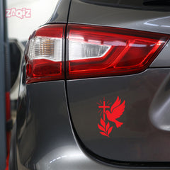 Christian Dove Cross Car Sticker – Holy Spirit & Peace Vinyl Decal for Cars & Bikes | Waterproof Faith Sticker