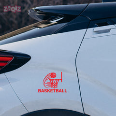 Basketball Swish Car Window Sticker | Sports Vinyl Decal for Cars & Laptops