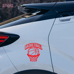 Basketball Rim & Ball Car Window Sticker | Sports Vinyl Decal for Cars, Laptops & Walls