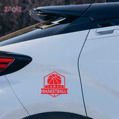 Basketball Badge Car Window Sticker | Premium Sports Vinyl Decal for Cars & Laptops