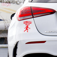 Full Court Fire Basketball Car Window Sticker | Sports Vinyl Decal for Cars & Laptops
