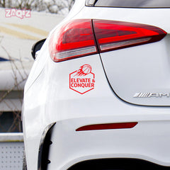 Elevate & Conquer Basketball Car Window Sticker | Motivational Sports Vinyl Decal